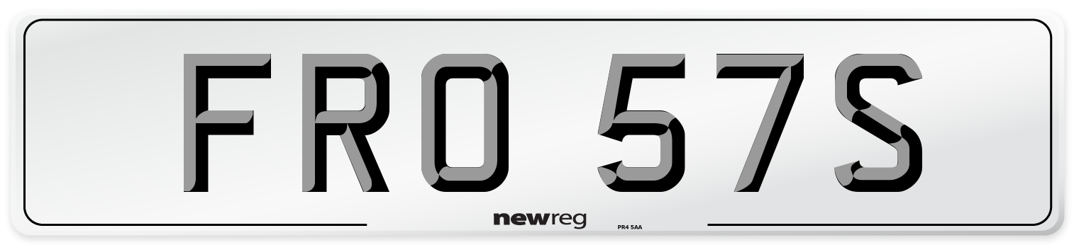 FRO 57S Number Plate from New Reg